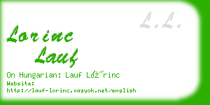 lorinc lauf business card